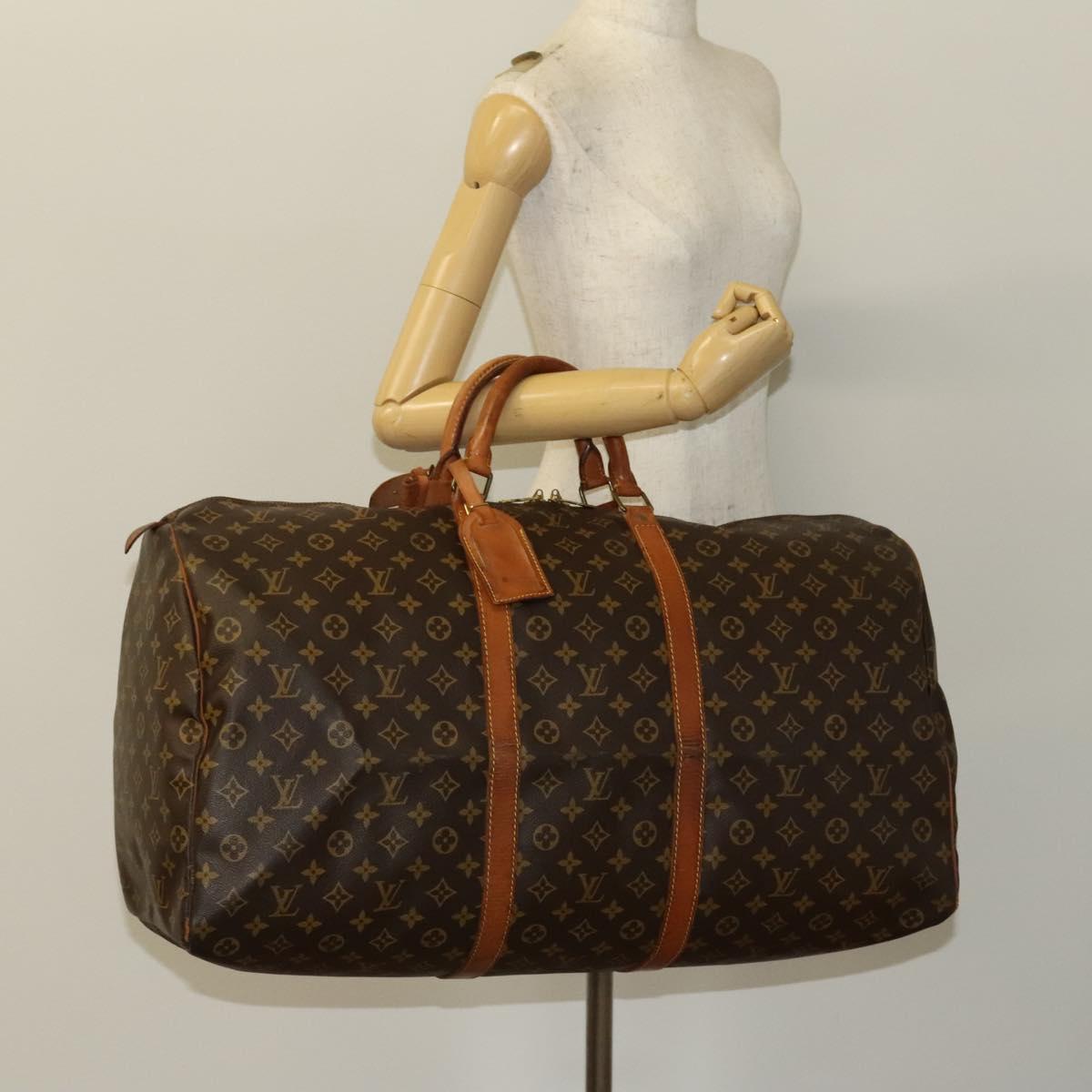 LOUIS VUITTON Monogram Keepall 60 Boston Bag M41422 LV Auth bs27500