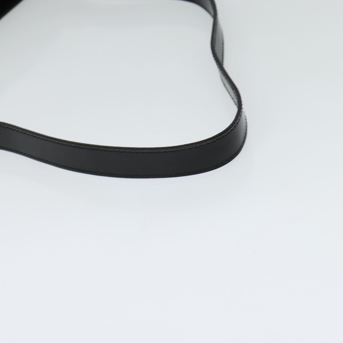 GUCCI Shoulder Bag Enamel Black Gold Auth bs27509