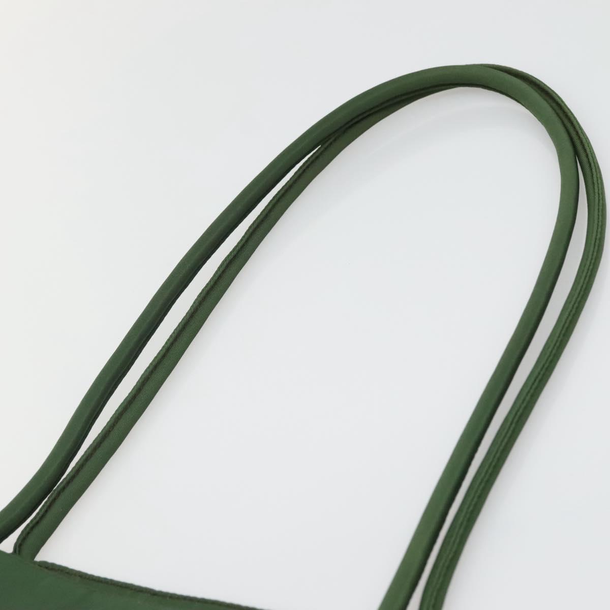 PRADA Tote Bag Nylon Green Silver Auth bs27519