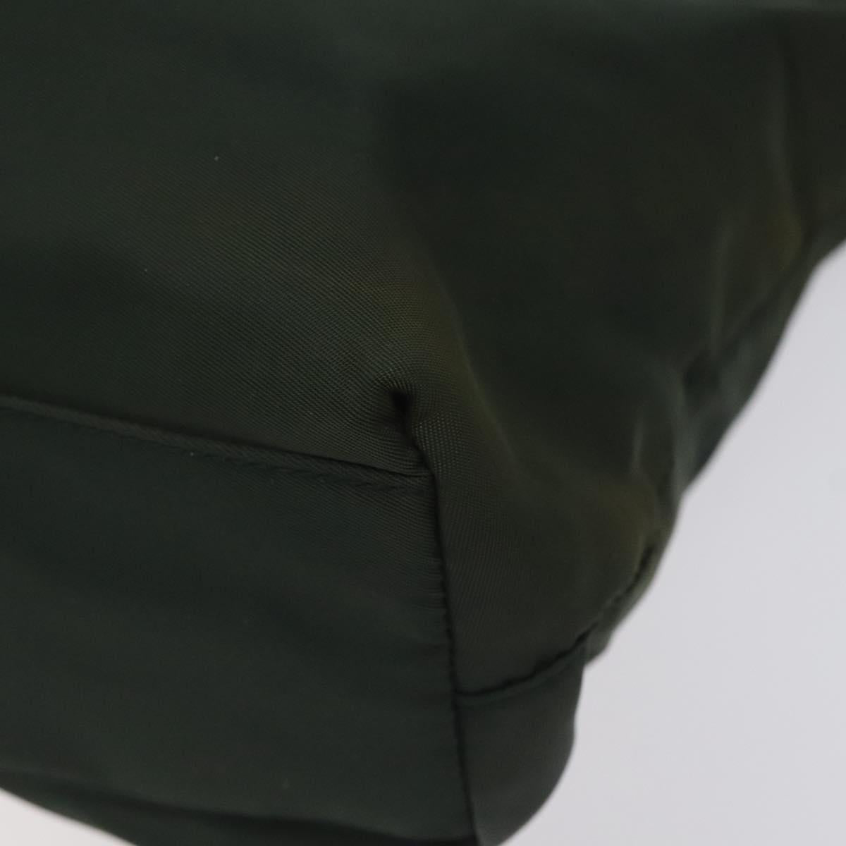 PRADA Tote Bag Nylon Green Silver Auth bs27520