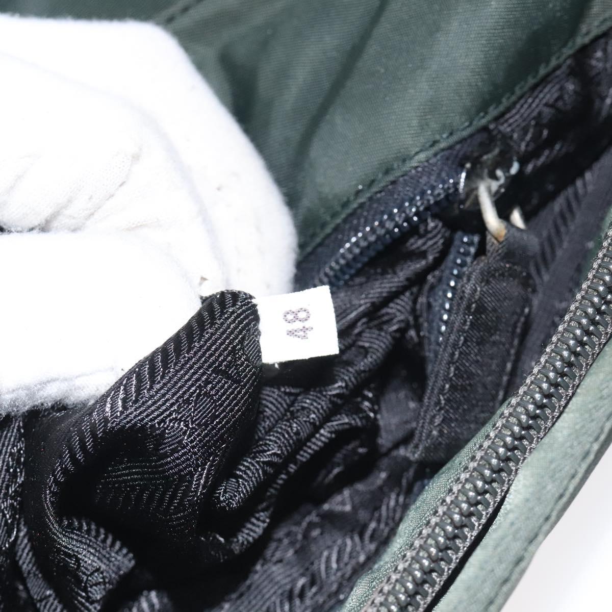 PRADA Tote Bag Nylon Green Silver Auth bs27520