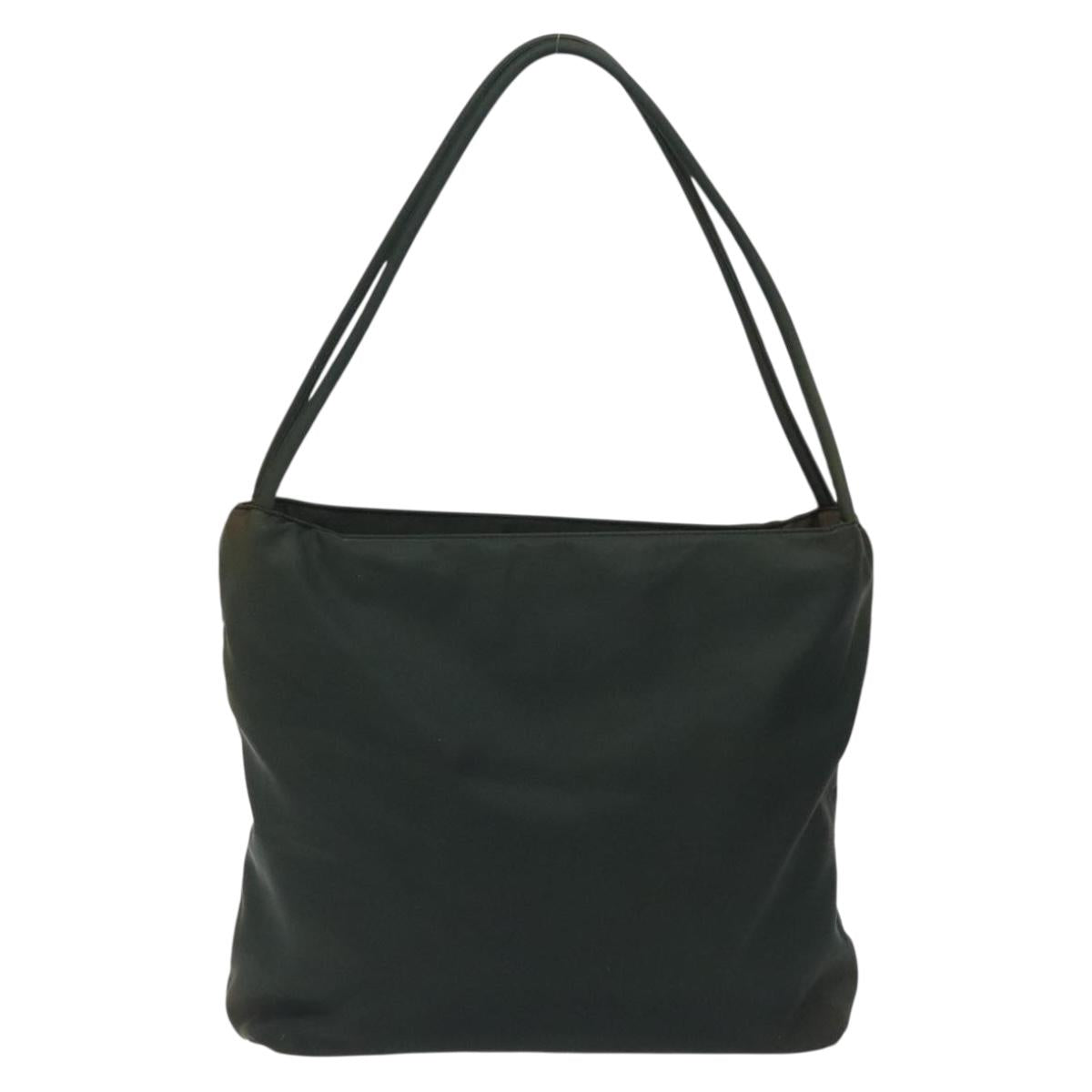 PRADA Tote Bag Nylon Green Silver Auth bs27520