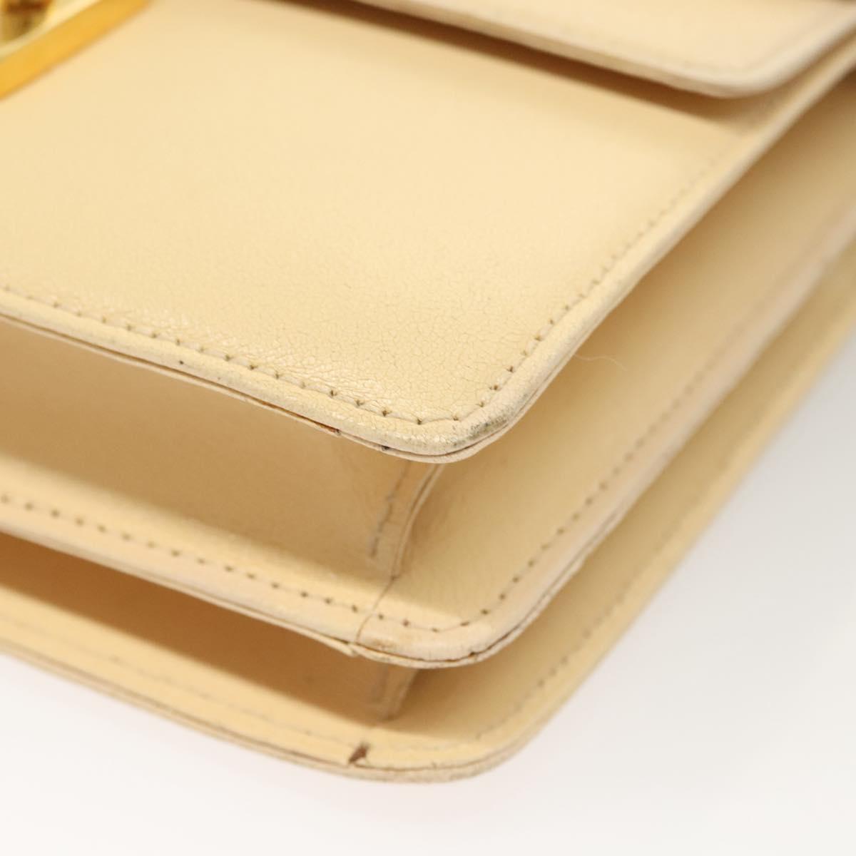 FENDI Zucca Canvas Hand Bag Canvas Leather 2way Beige Gold Auth bs27537