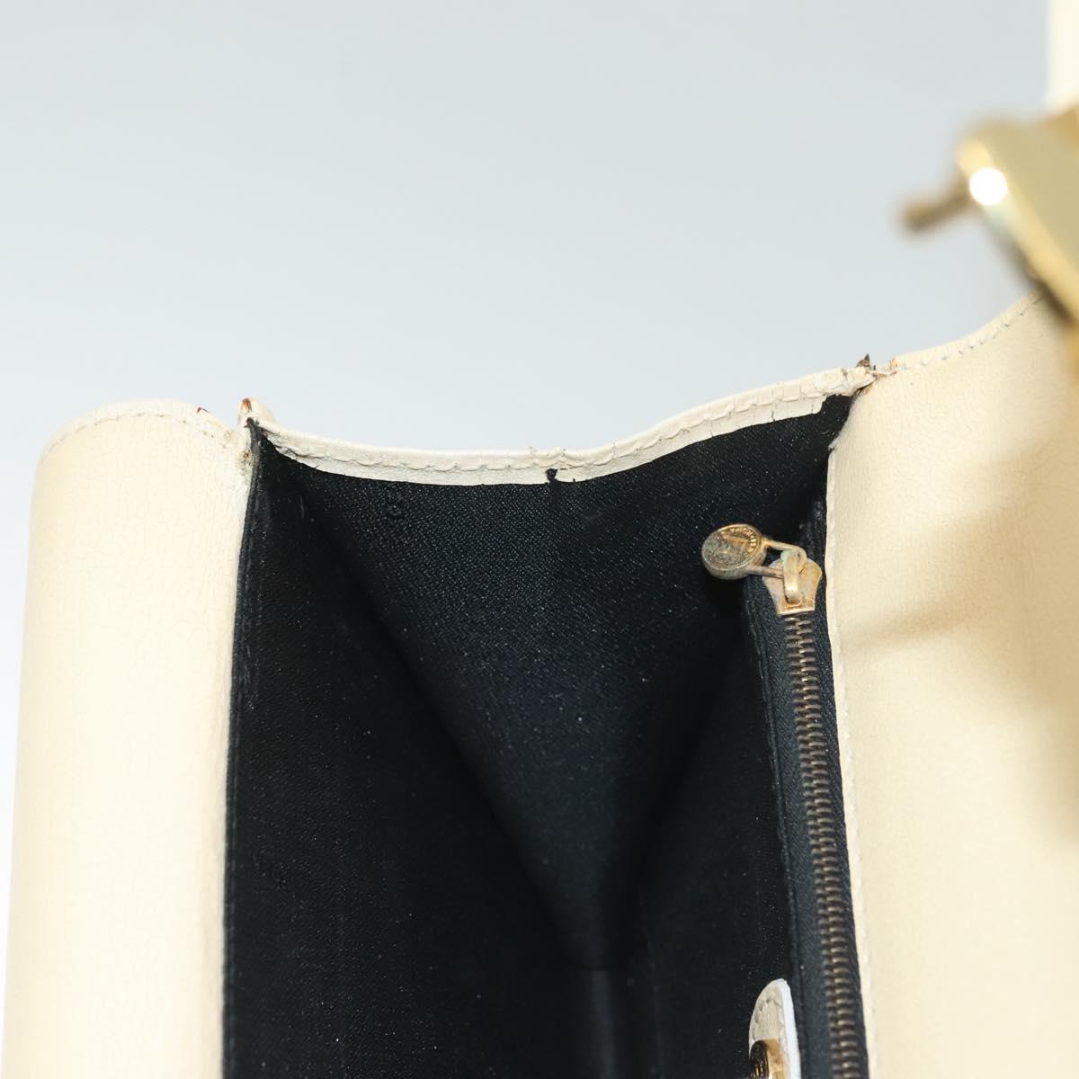 FENDI Zucca Canvas Hand Bag Canvas Leather 2way Beige Gold Auth bs27537