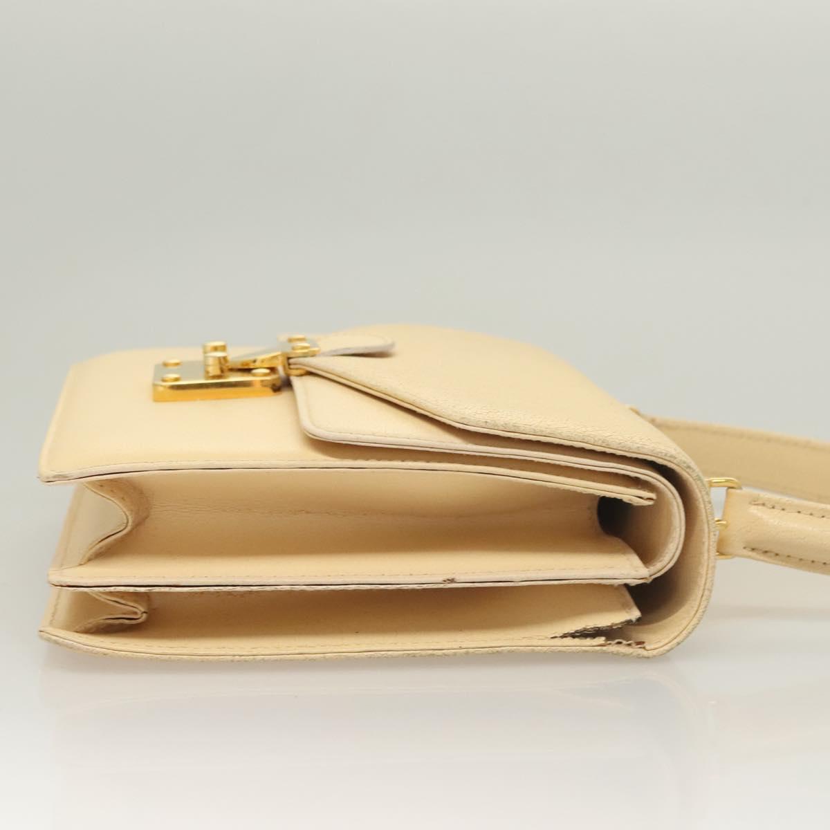 FENDI Zucca Canvas Hand Bag Canvas Leather 2way Beige Gold Auth bs27537