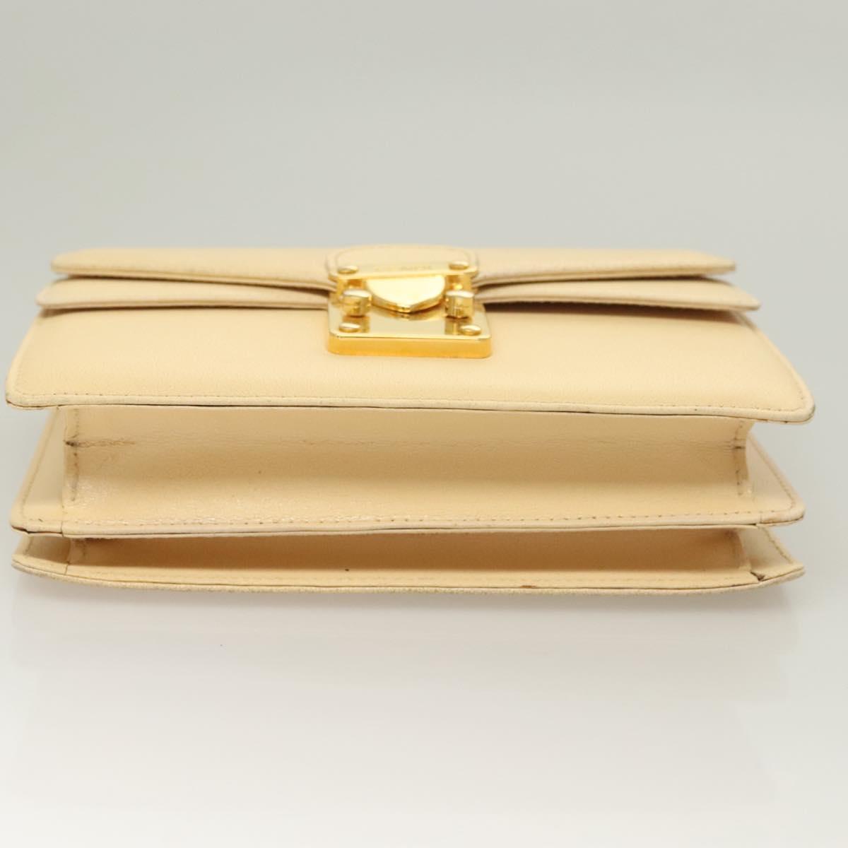 FENDI Zucca Canvas Hand Bag Canvas Leather 2way Beige Gold Auth bs27537