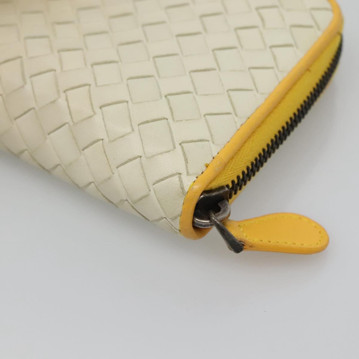 BOTTEGA VENETA INTRECCIATO Long Wallet Leather Yellow 114076 Auth bs27539