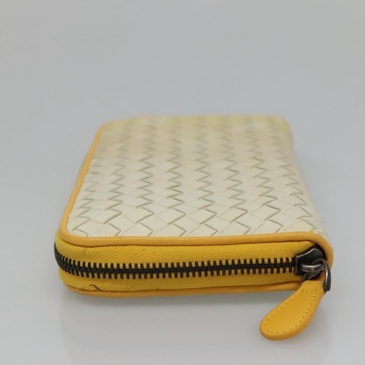 BOTTEGA VENETA INTRECCIATO Long Wallet Leather Yellow 114076 Auth bs27539