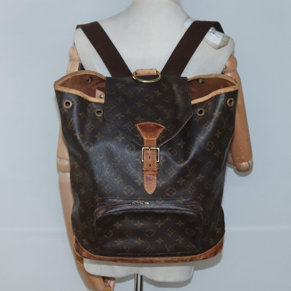 LOUIS VUITTON Monogram Montsouris GM Backpack M51135 LV Auth bs27583