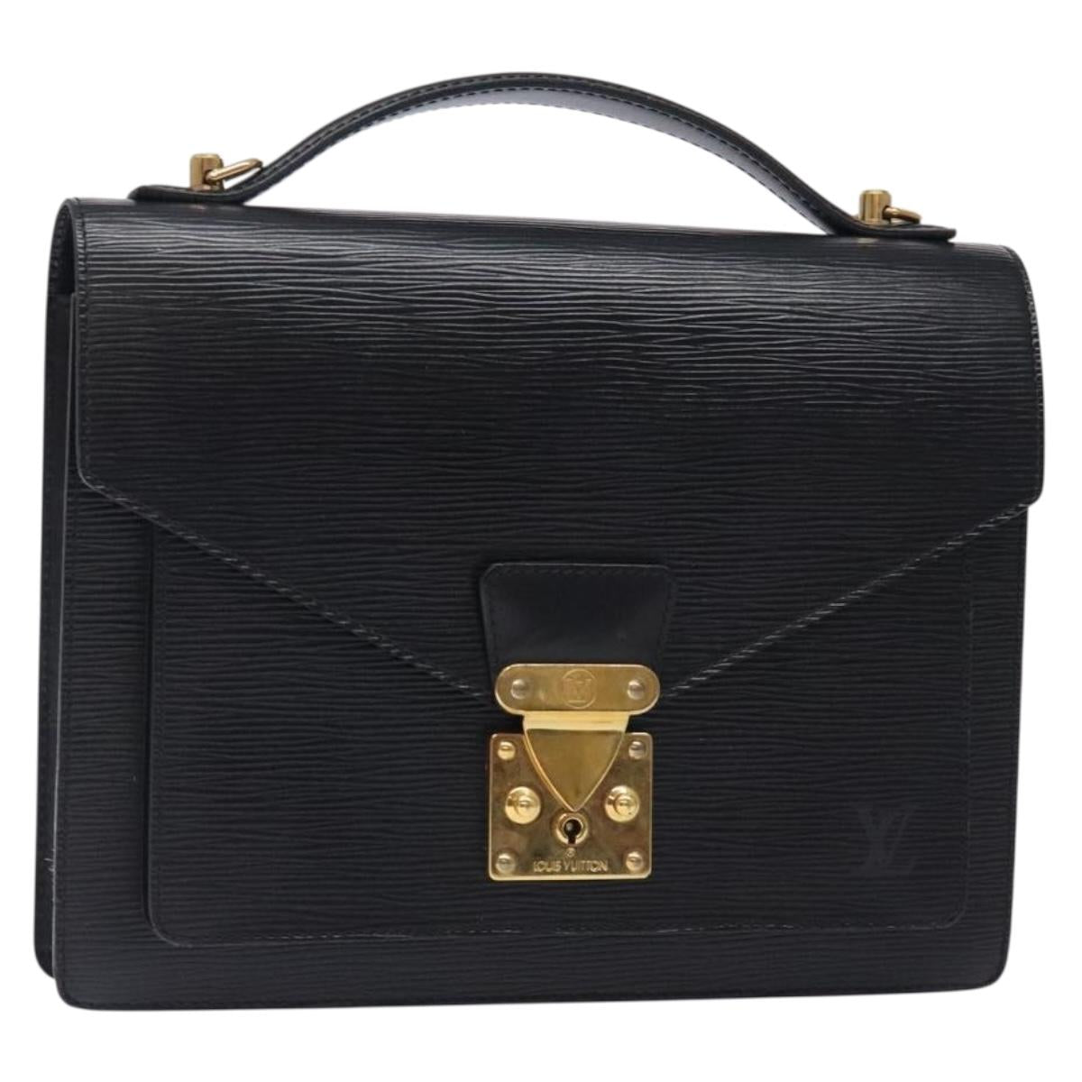 LOUIS VUITTON Epi Monceau 28 Hand Bag Black M52122 LV Auth bs27615