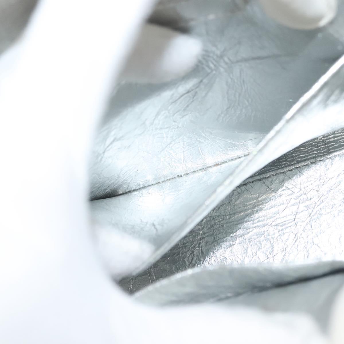 Christian Dior Ever Mini Hand Bag Leather 2way Silver Auth bs27633