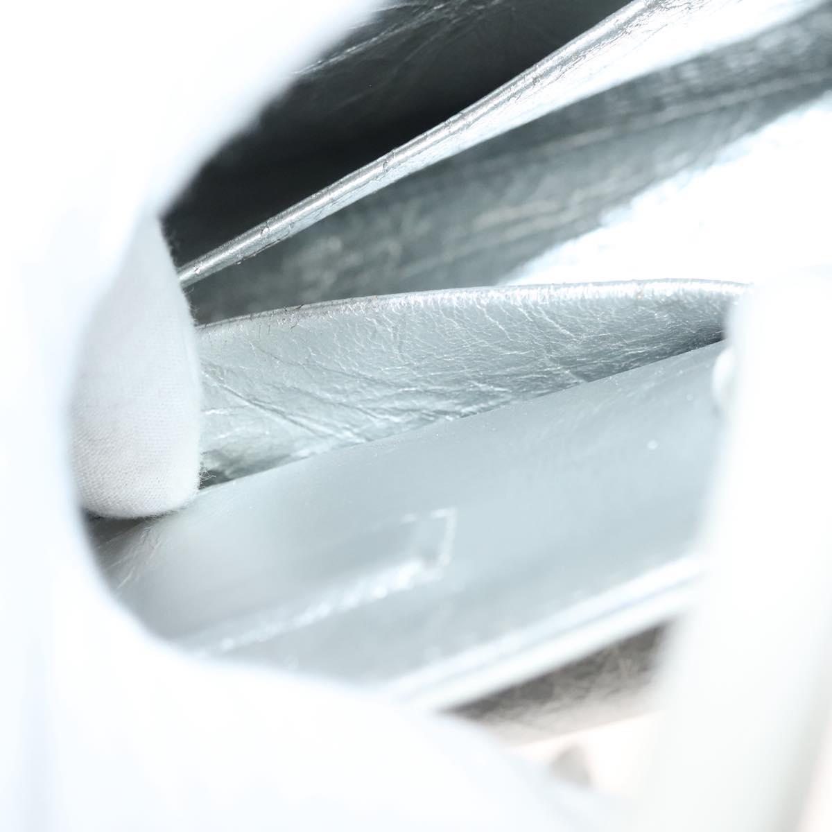 Christian Dior Ever Mini Hand Bag Leather 2way Silver Auth bs27633