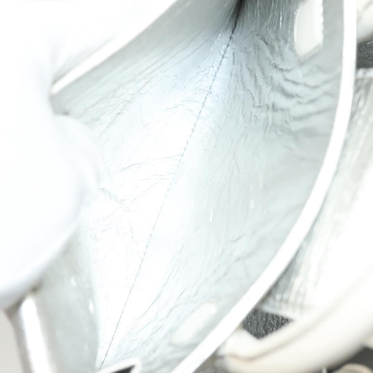 Christian Dior Ever Mini Hand Bag Leather 2way Silver Auth bs27633