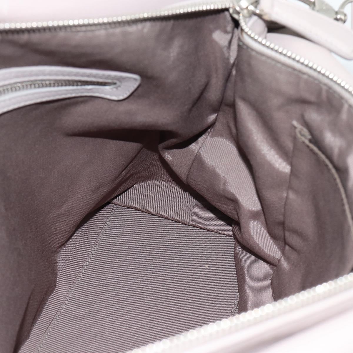 Christian Dior Canage Granville Hand Bag Leather 2way Gray Silver Auth bs27634