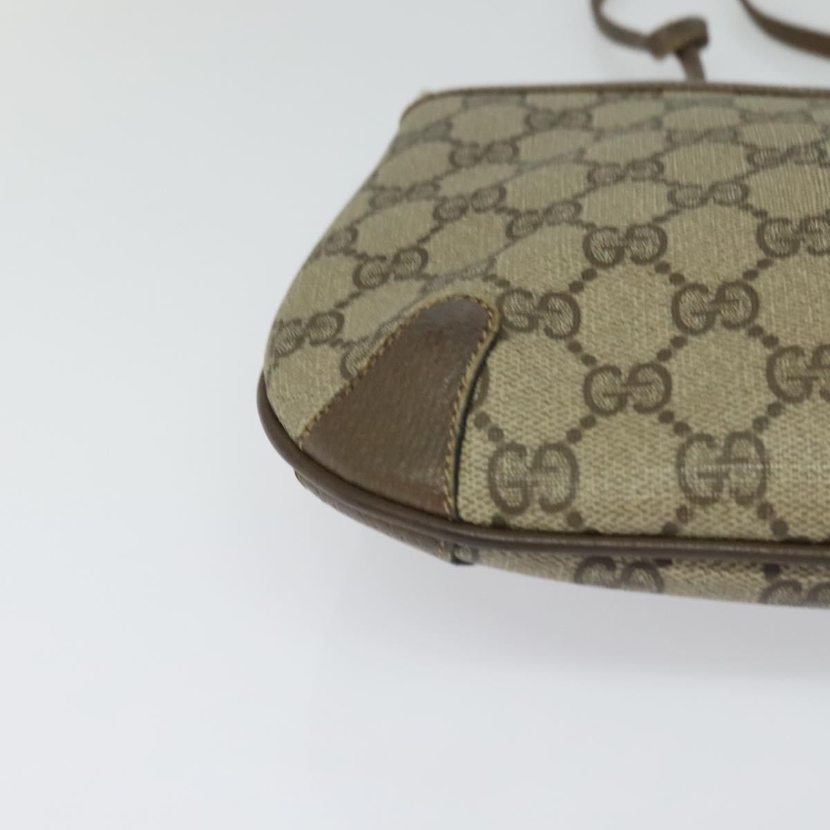 GUCCI GG Supreme Web Sherry Line Shoulder Bag PVC Beige 904 02 026 Auth bs27641