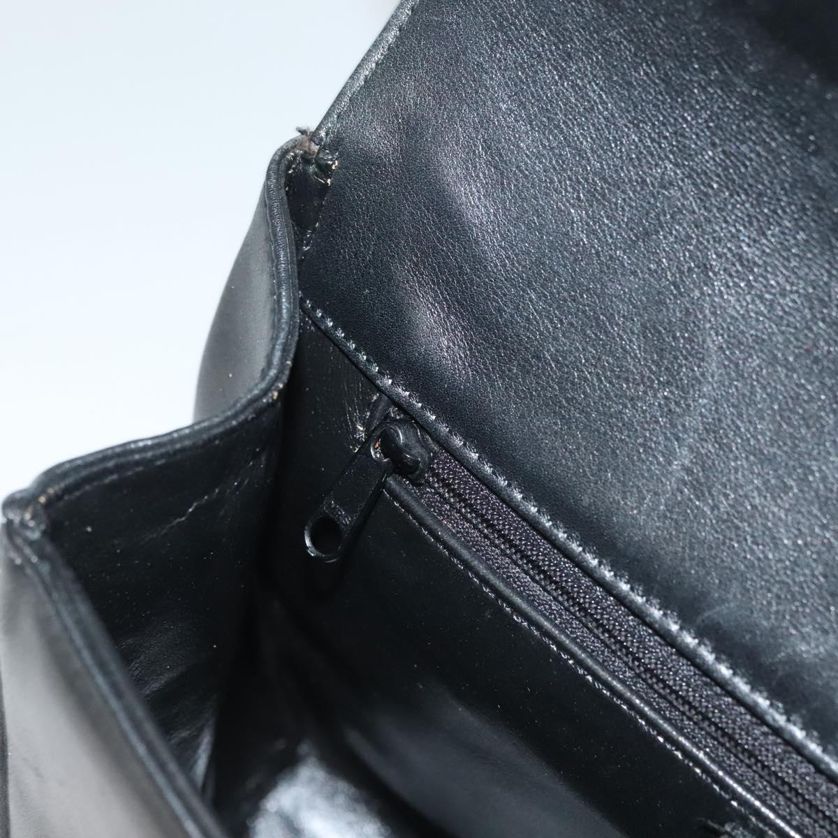 Gianni Versace Shoulder Bag Leather Gold Black Auth bs27657