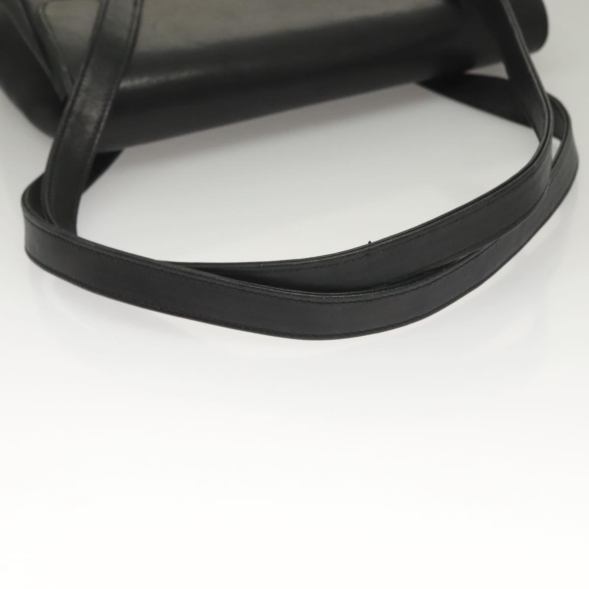 Gianni Versace Shoulder Bag Leather Gold Black Auth bs27657