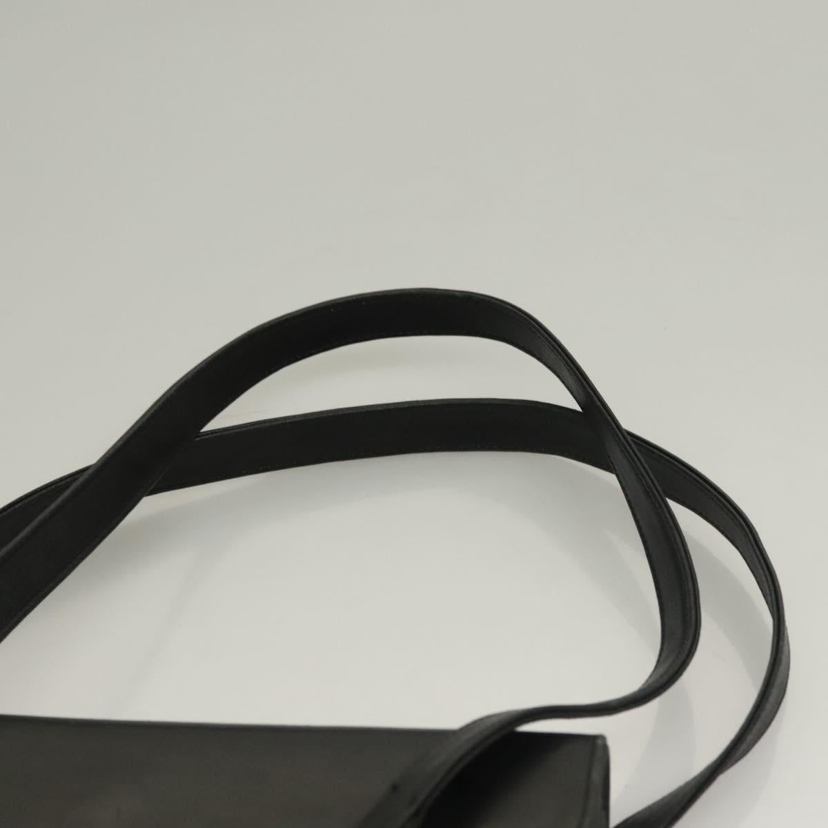 Gianni Versace Shoulder Bag Leather Gold Black Auth bs27657