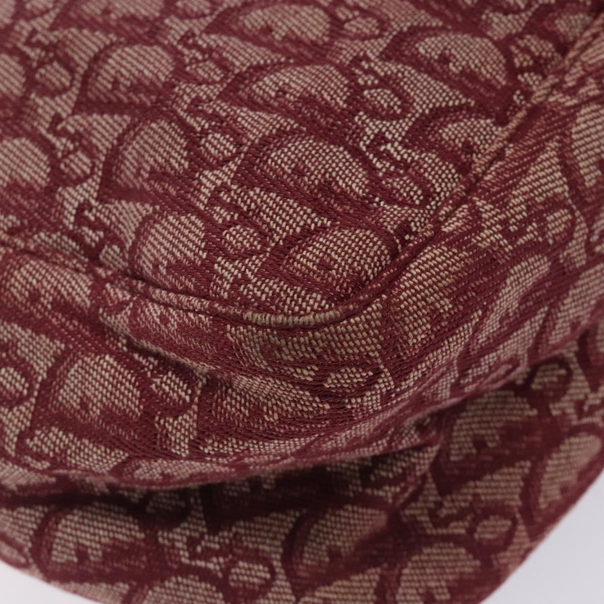 Christian Dior Trotter Canvas Tote Bag Red Silver Auth bs27682