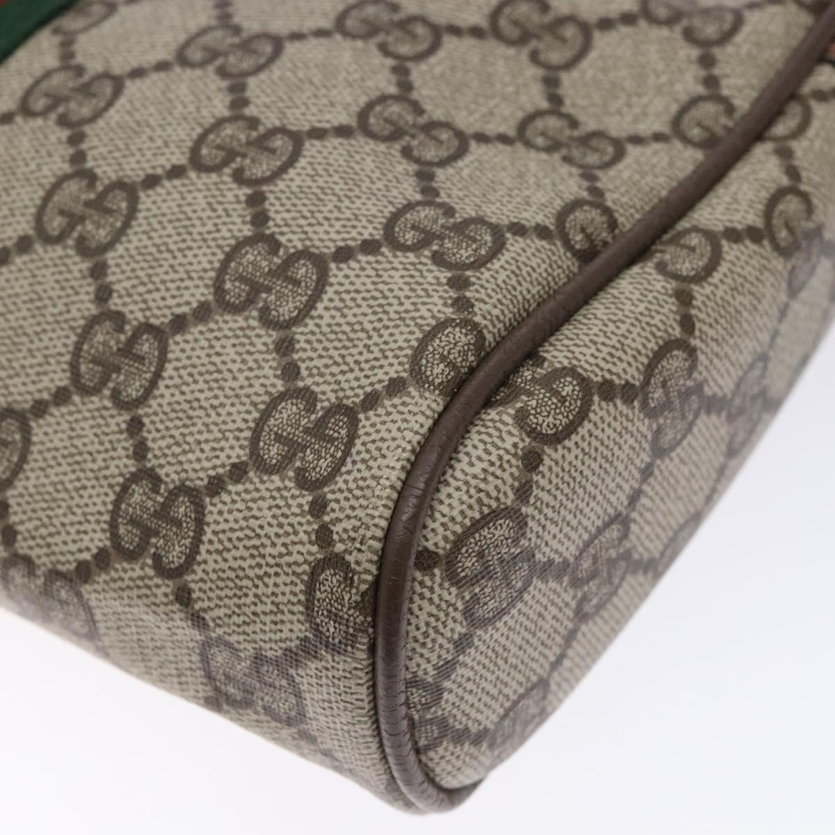 GUCCI GG Supreme Web Sherry Line Clutch Bag PVC Red Gold 89 01 012 Auth bs27688
