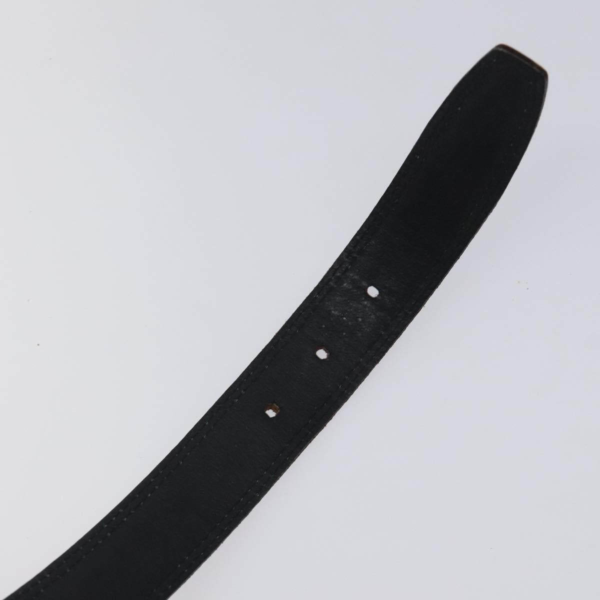 Christian Dior Belt Leather Black Gold Auth bs27707