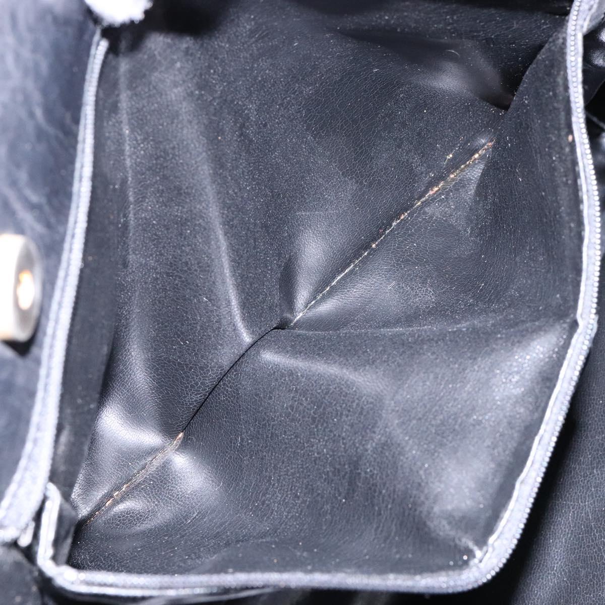 Salvatore Ferragamo Vala Tote Bag Leather Black Gold Auth bs27710
