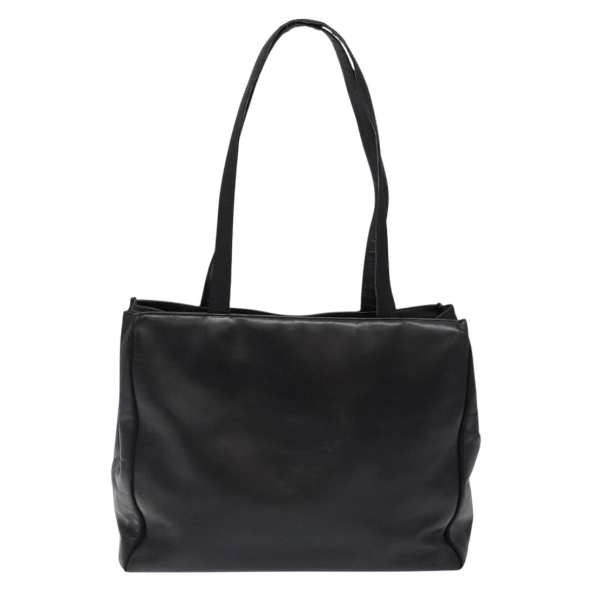 Salvatore Ferragamo Vala Tote Bag Leather Black Gold Auth bs27710
