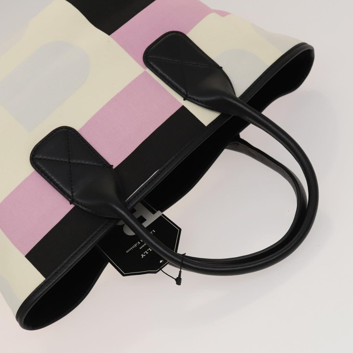 BALLY Bag Canvas Leather 3Set Black white Auth bs27713