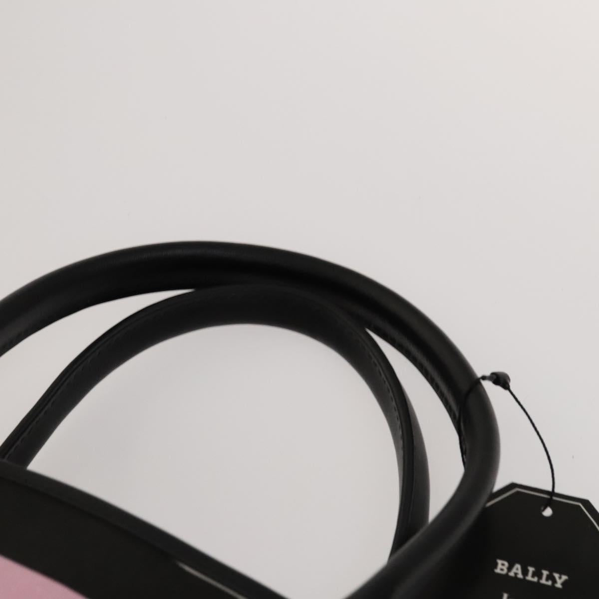 BALLY Bag Canvas Leather 3Set Black white Auth bs27713