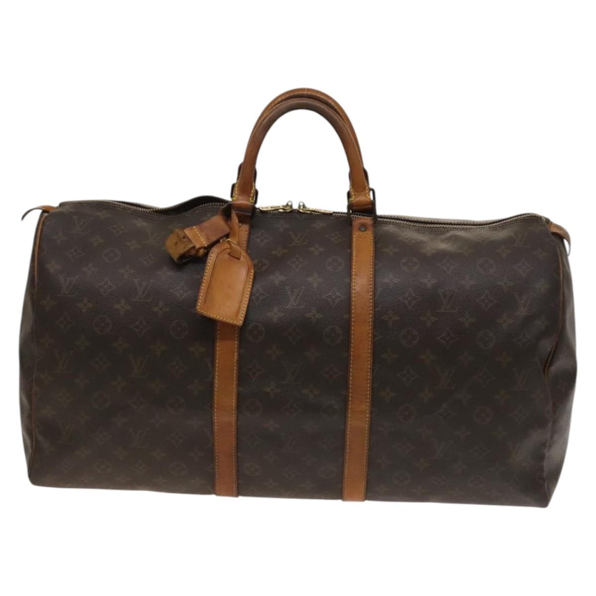 LOUIS VUITTON Monogram Keepall 55 Boston Bag M41424 LV Auth bs27742