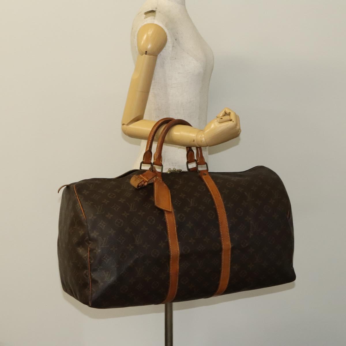 LOUIS VUITTON Monogram Keepall 55 Boston Bag M41424 LV Auth bs27742