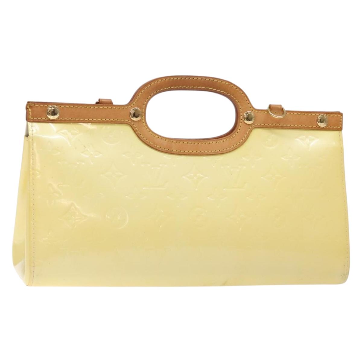 LOUIS VUITTON Monogram Vernis Roxbury Drive Hand Bag Perle M91374 Auth bs27747