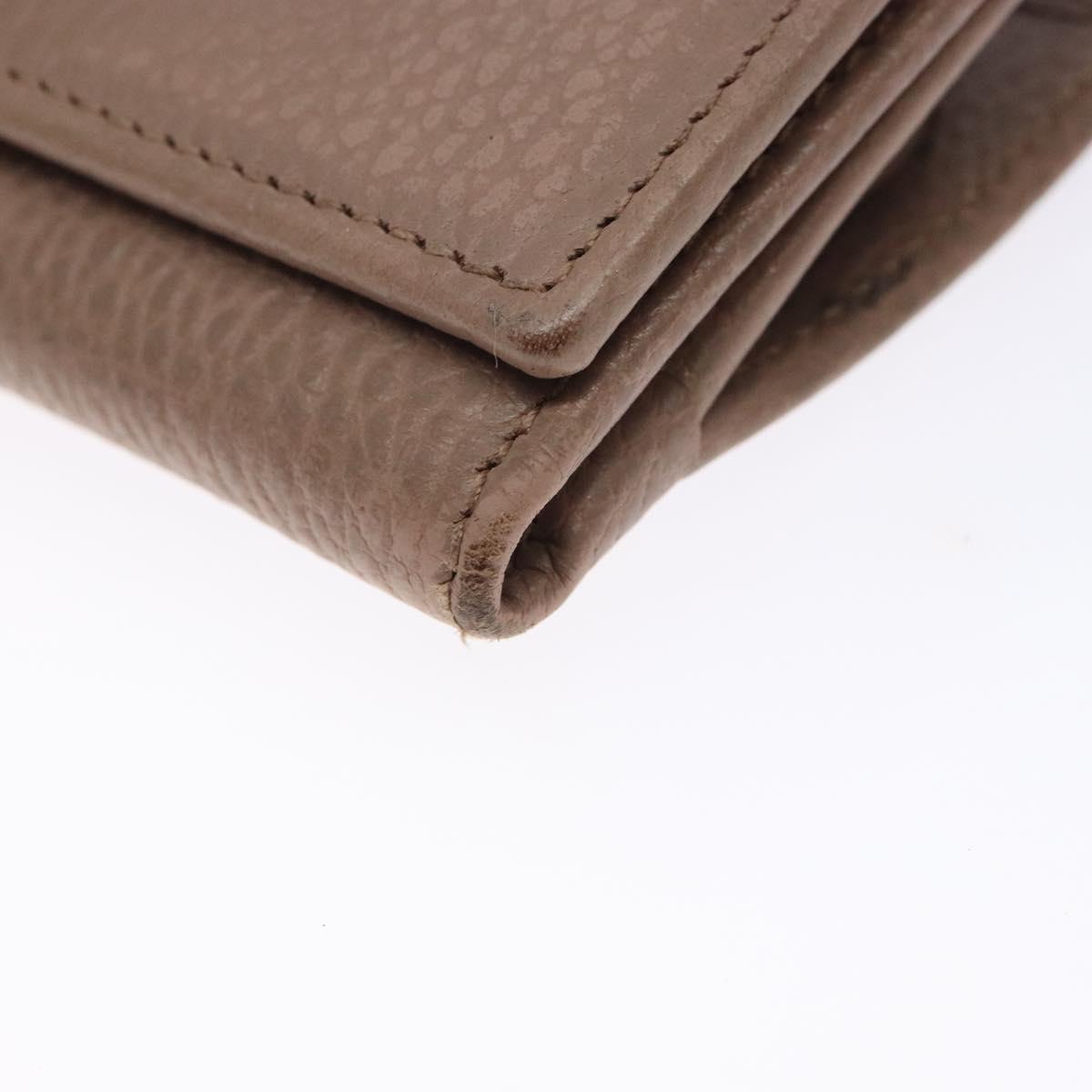GUCCI GG Marmont Trifold Wallet Leather Beige Gold 644407 Auth bs27761