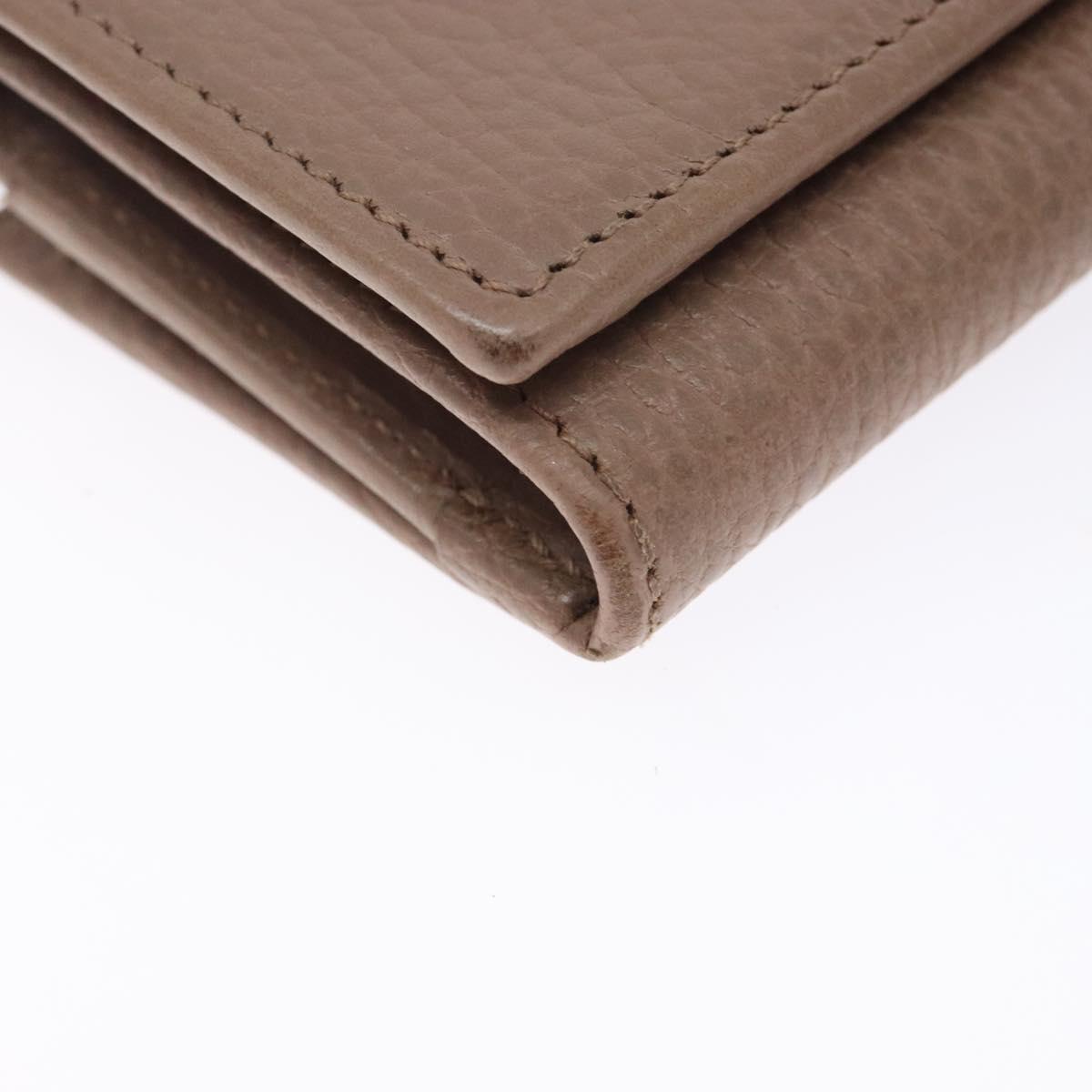 GUCCI GG Marmont Trifold Wallet Leather Beige Gold 644407 Auth bs27761
