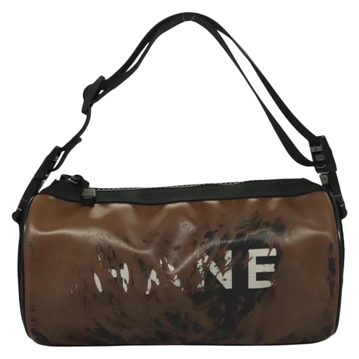 CHANEL Shoulder Bag PVC Black CC Auth bs27803