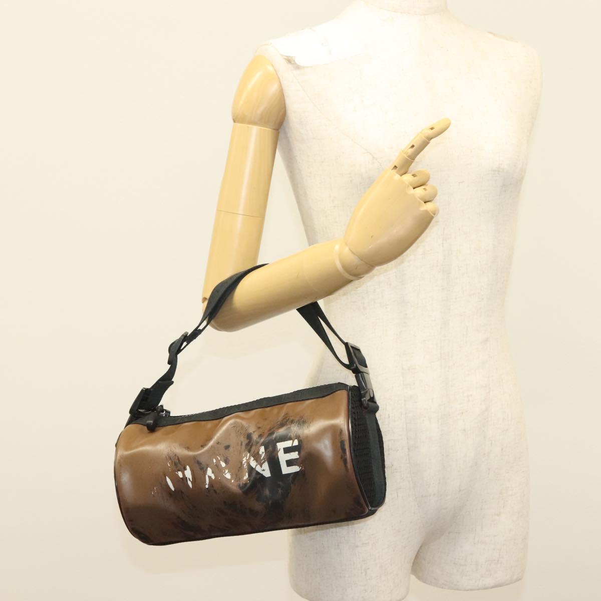 CHANEL Shoulder Bag PVC Black CC Auth bs27803