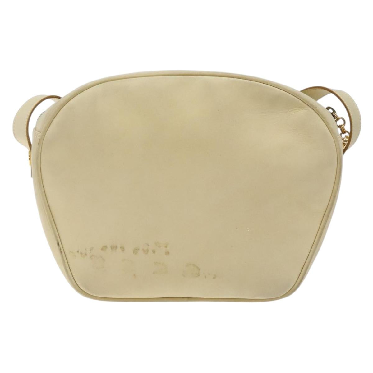 Salvatore Ferragamo Gancini Shoulder Bag Suede Beige Gold Auth bs27824