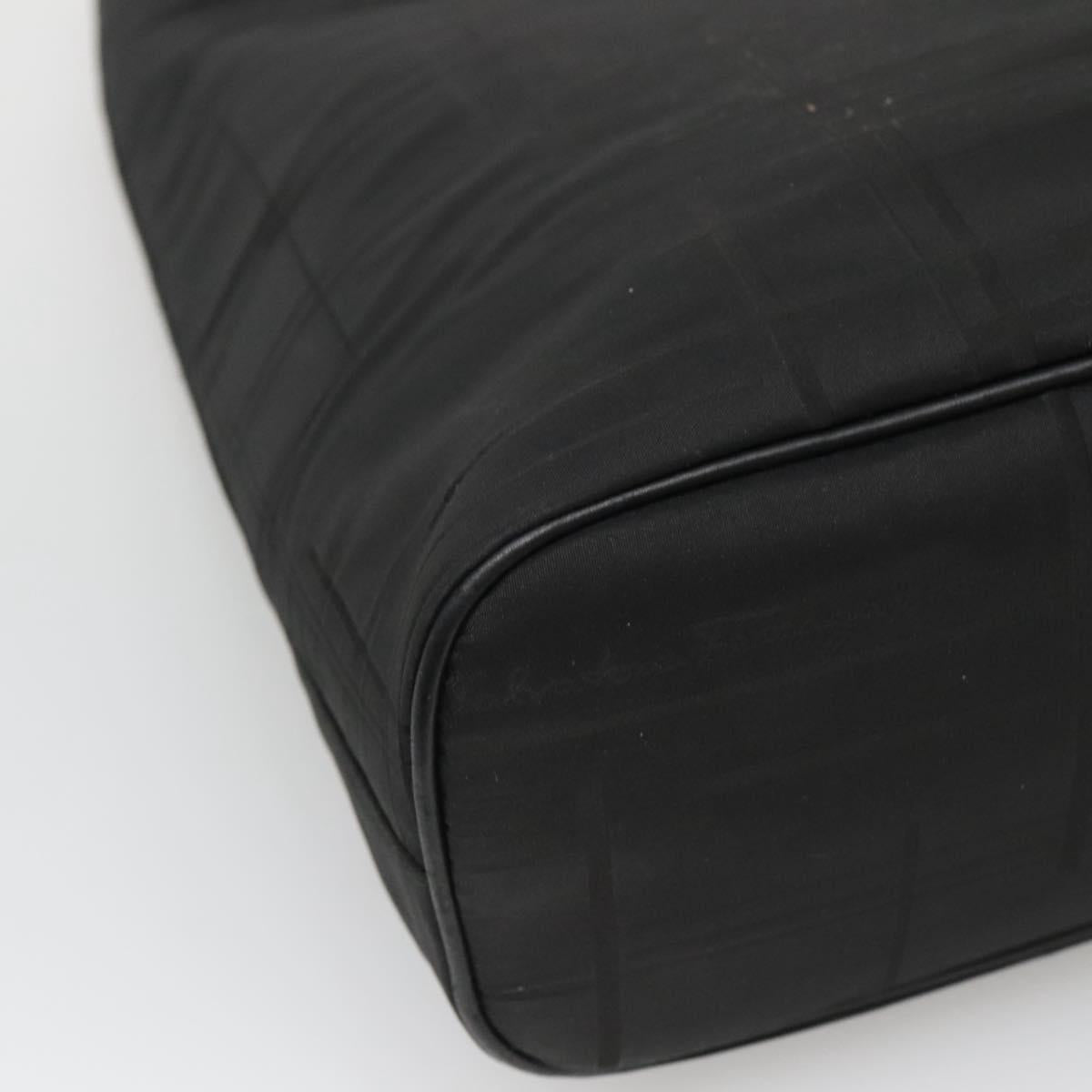 Salvatore Ferragamo Tote Bag Nylon Black Silver Auth bs27830