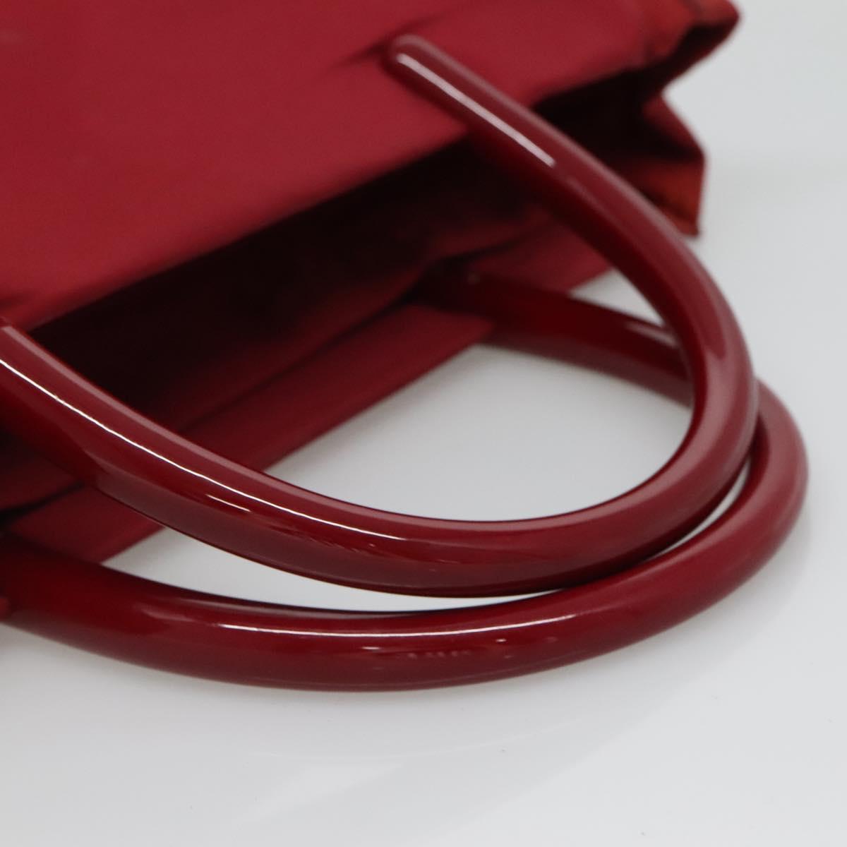 PRADA Tote Bag Nylon Red Silver Auth bs27835