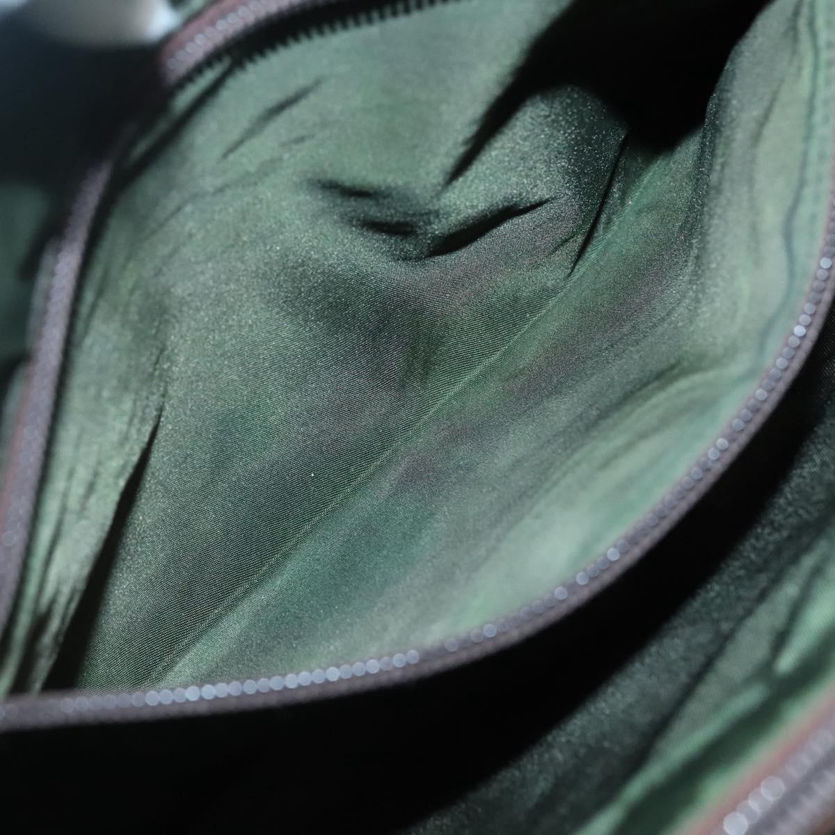 PRADA Tote Bag Nylon Khaki Silver Auth bs27836