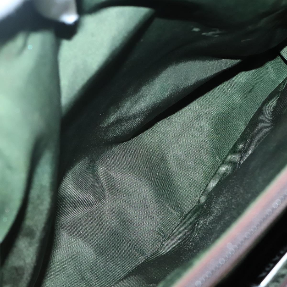 PRADA Tote Bag Nylon Khaki Silver Auth bs27836