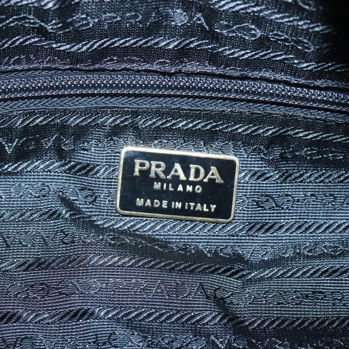 PRADA Chain Shoulder Bag Nylon Brown Gold Auth bs27847