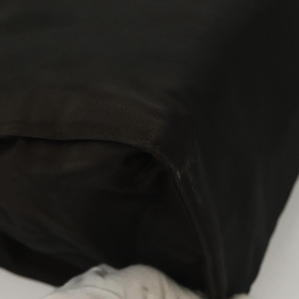 PRADA Hand Bag Nylon Black Gold Auth bs27856