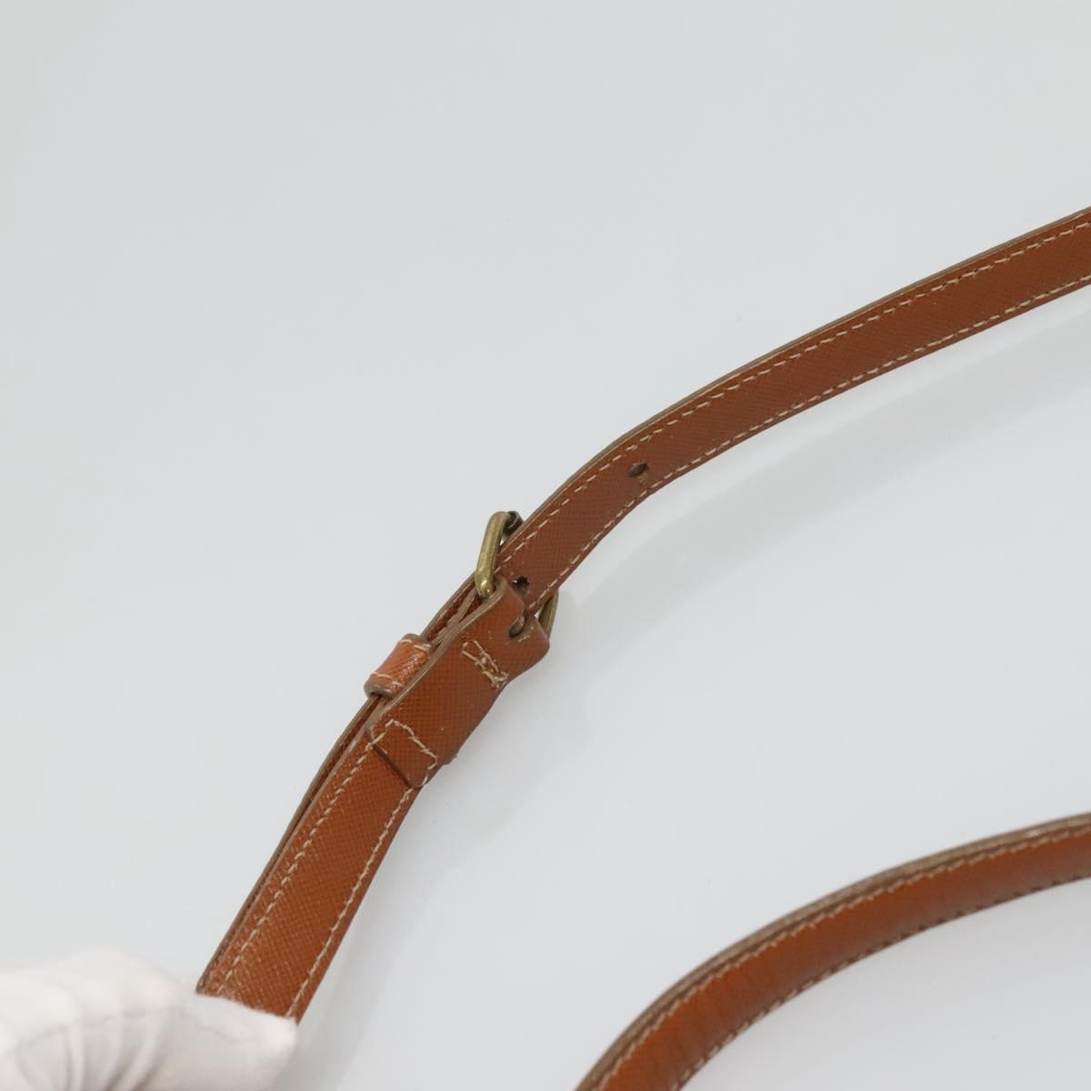 PRADA Shoulder Bag Nylon Beige Gold Auth bs27865