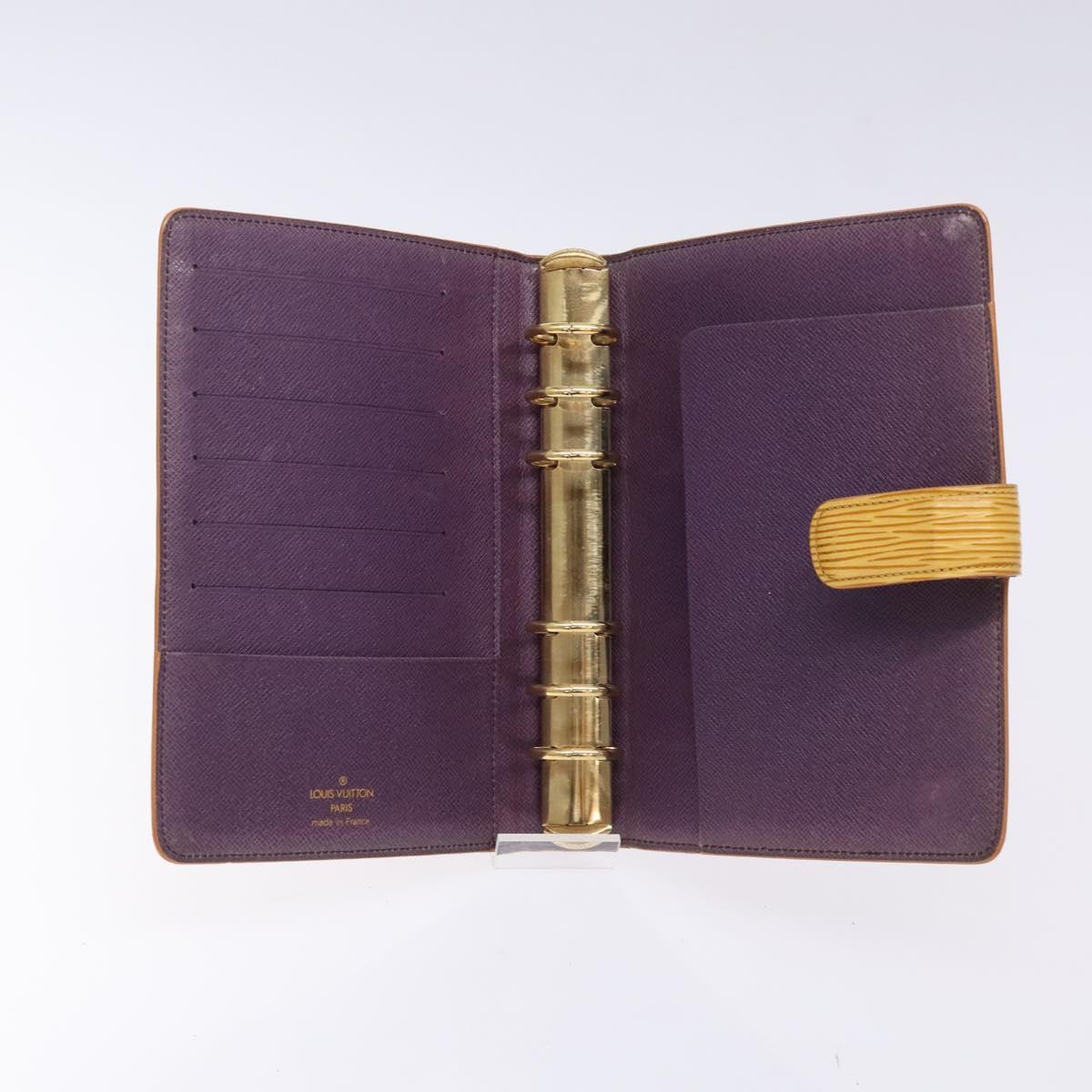 LOUIS VUITTON Epi Agenda MM Day Planner Cover Yellow R20049 LV Auth bs27869