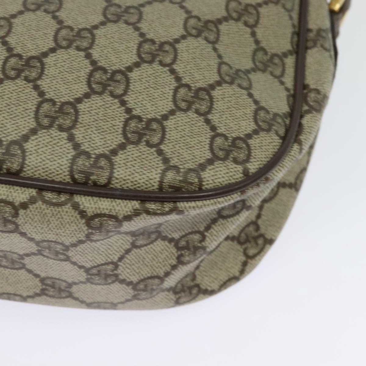 GUCCI GG Supreme Web Sherry Line Bag PVC Beige Gold 89 02 032 Auth bs27889