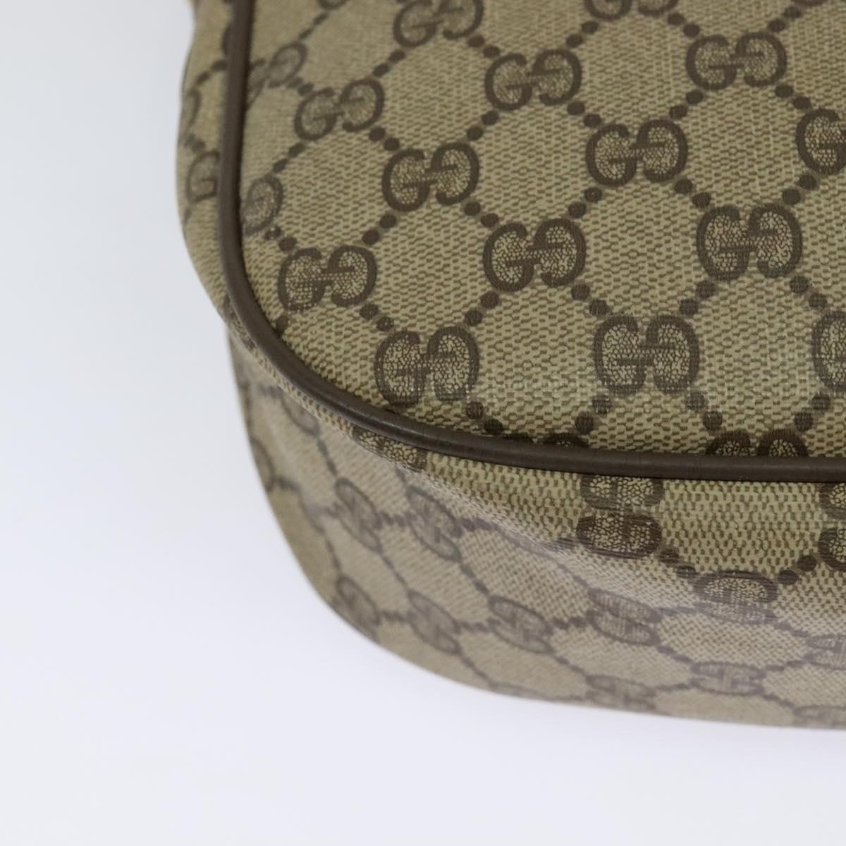 GUCCI GG Supreme Web Sherry Line Bag PVC Beige Gold 89 02 032 Auth bs27894