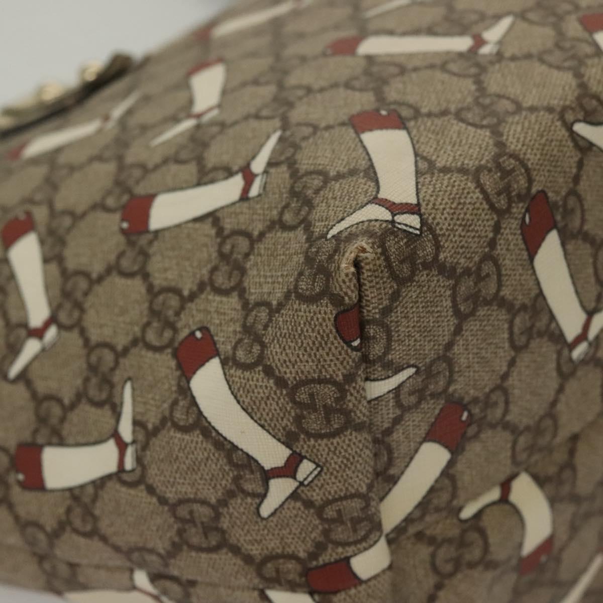 GUCCI GG Supreme Tote Bag PVC Outlet Beige Gold 257248 Auth bs27906