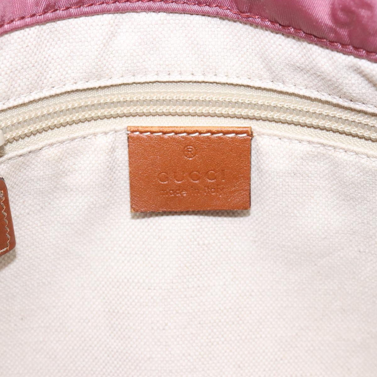 GUCCI GG Canvas Tote Bag Nylon Pink Silver 282439 Auth bs27919