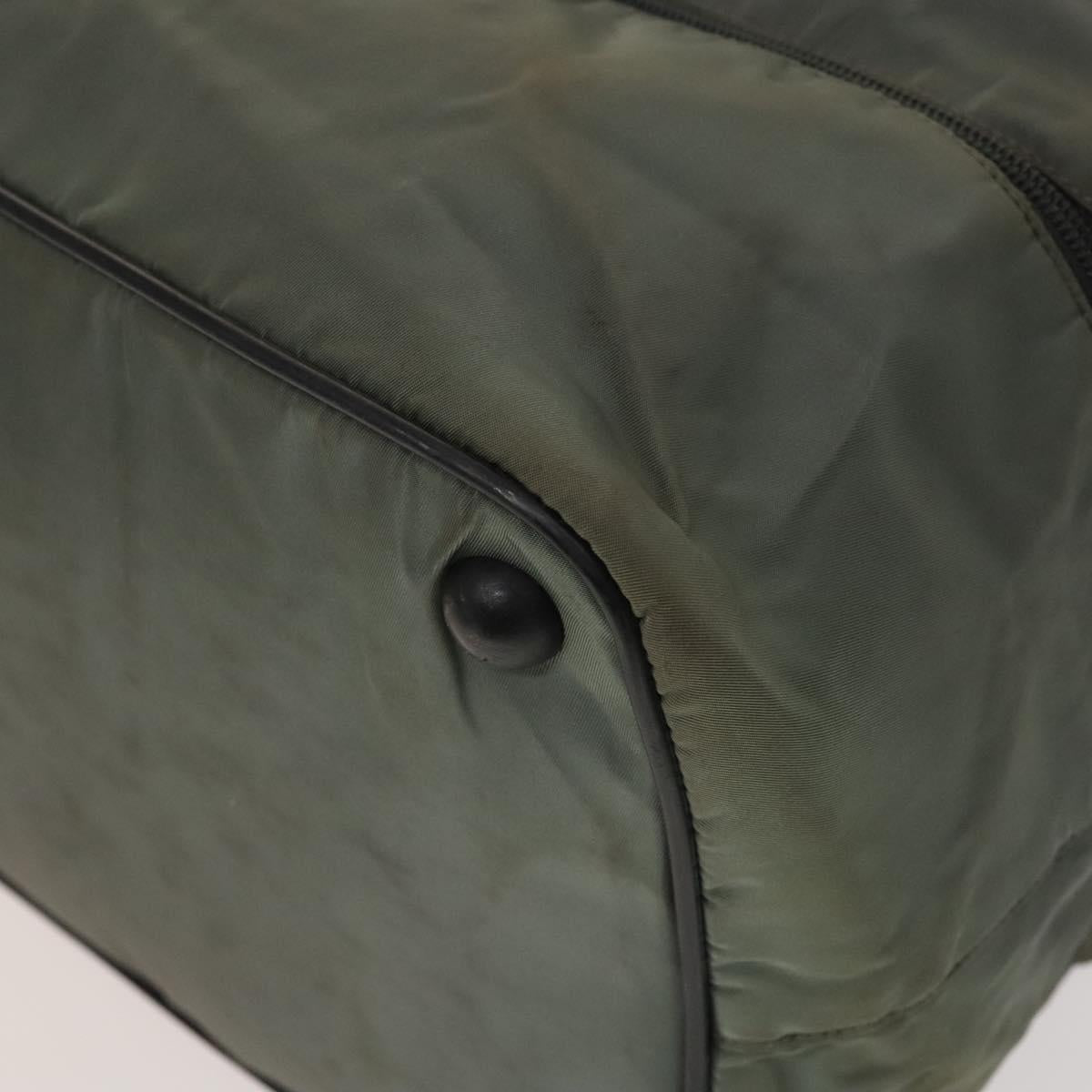 PRADA Sports Boston Bag Nylon Gray Silver Auth bs27925